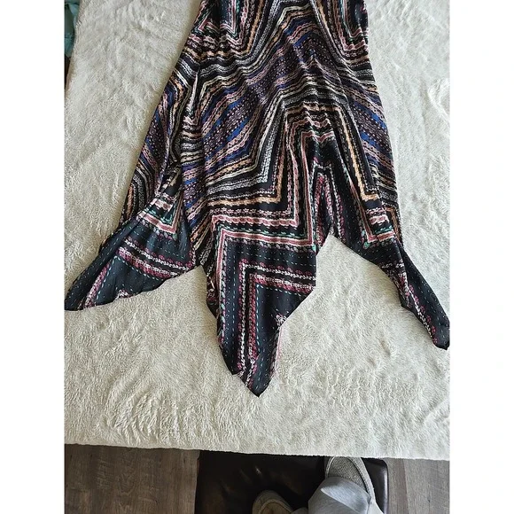 Charlie Jade Maxi Dress Womens L Black Floral With Multicolors Spaghetti Strap‎ - Picture 10 of 15